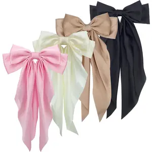 4 PCS Hair Bows Cute Hair Clips for Women Girls, Solid Colors Hair Bows Hair  Accessories