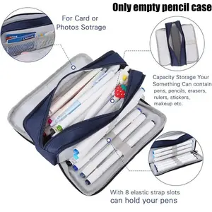 Large Capacity Pencil Case, Stylish Office Stationery Storage Bag, Simple Durable Multi-Functional Pen Bag for Boys and Girls
