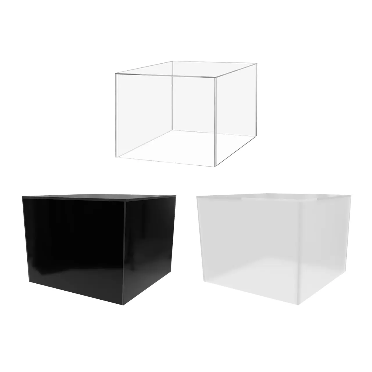 Acrylic Display Box with One Open Side 7.75" x 6 No Lid Versatile Plexiglass Merchandise Storage Bin or Retail Product Riser by 321 Plastics