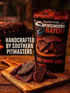 Smokehouse Bayou Spicy Burnt Ends Smoked Beef Jerky – 2.5 oz and 8.0oz