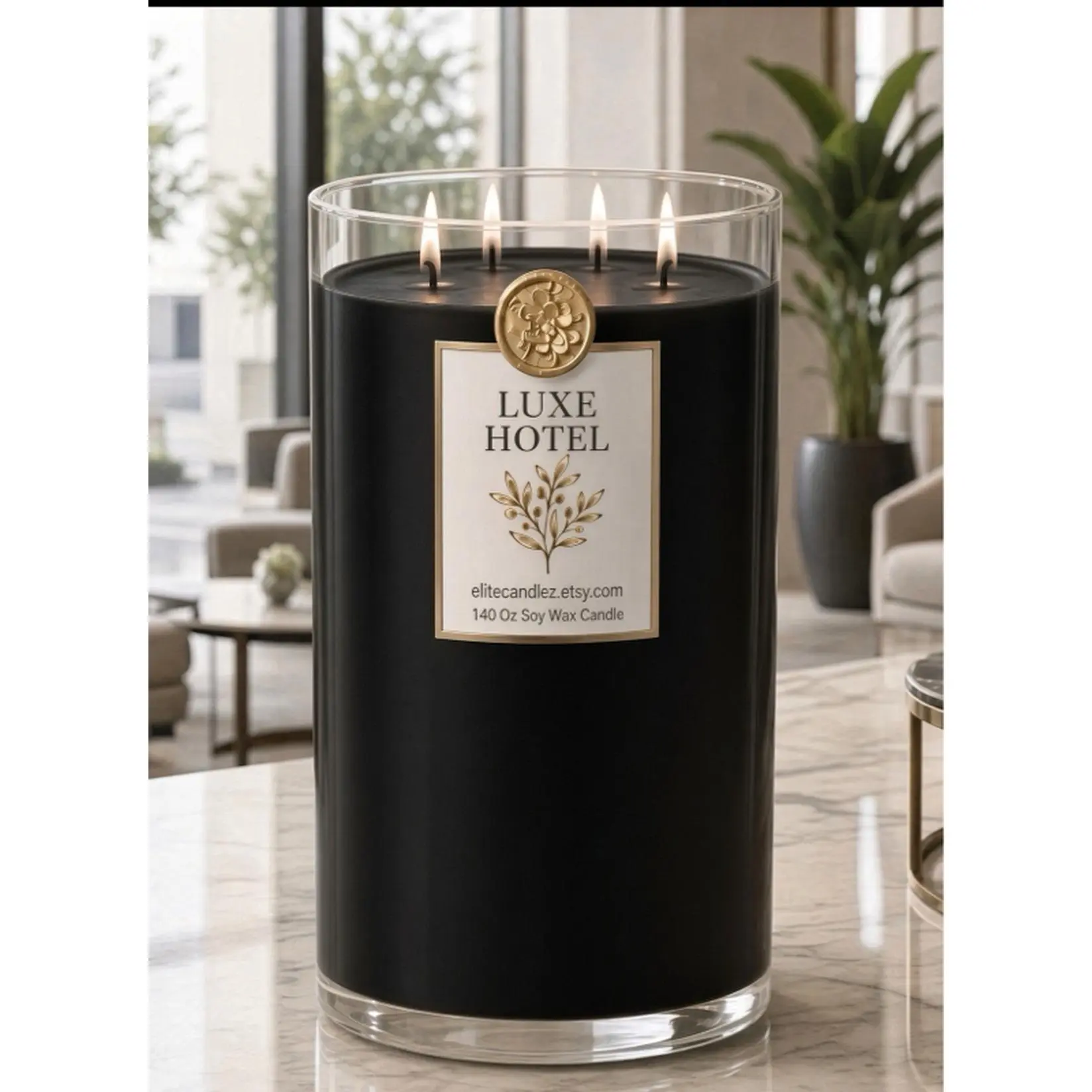 Giant “Black Beauty” Luxury Candle 140 Oz Soy Wax Candle