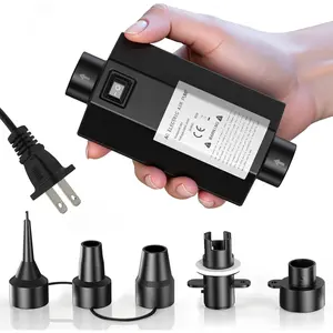 Electric Air Pump for Inflatables Pool Toys Compact Size AC110-120V Quick-Fill Inflator Deflator for Air Mattress Beds Tanning Pool Float Boats 5 Nozzles 2.0PSI 200W