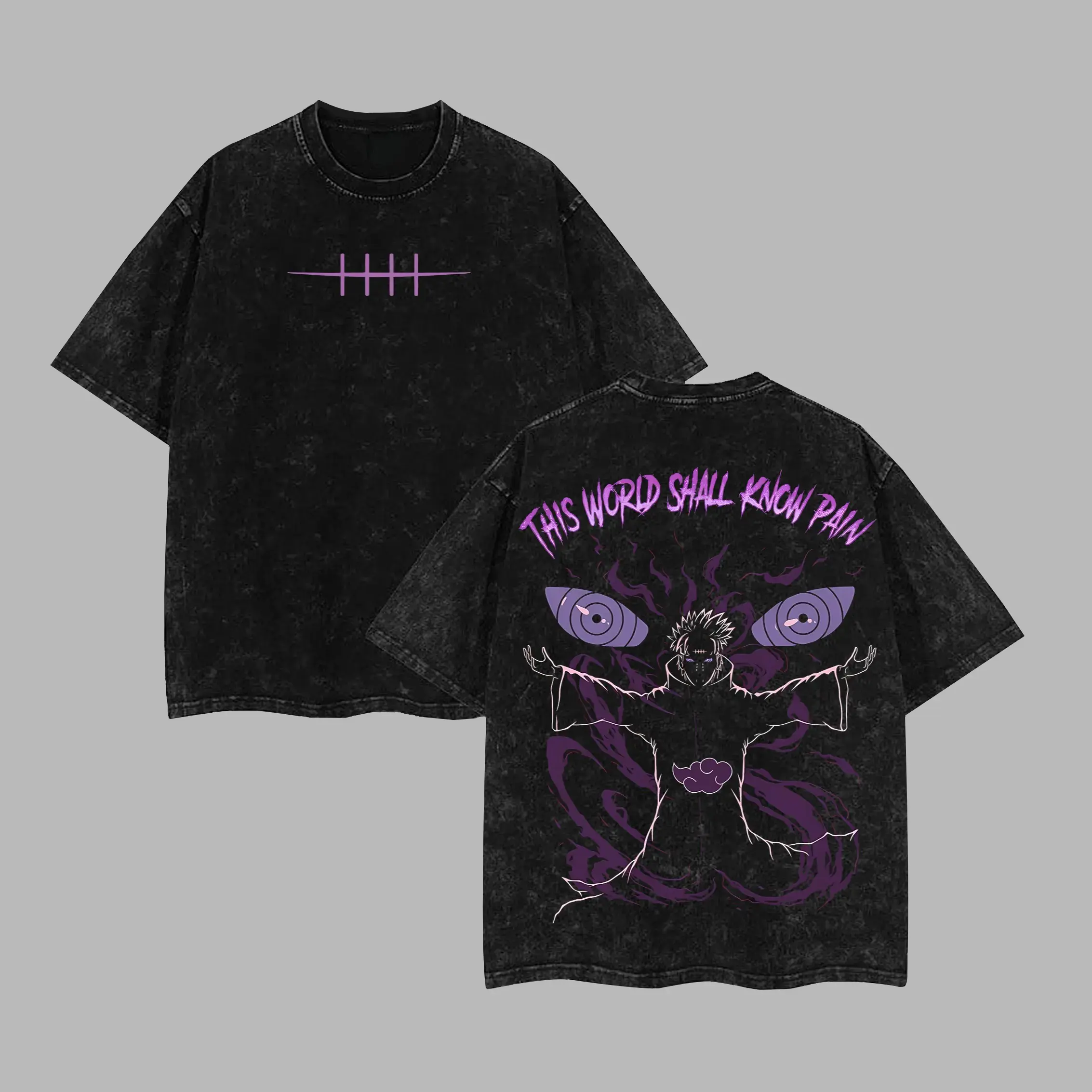 Pain Nagato Vintage Unisex Oversize Anime Manga Acid Washed Heavyweight Cotton T-shirt, graphic tee,anime lover,anime merch fan, outfits men