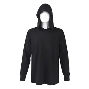 Men's Hoodie Shirts with Ridded Cuff Cotton Long Sleeve Crew Neck Active Hooded T-Shirts Sweatshirts Tee S-3XL Workout Hiking Fishing Outdoor Menswear