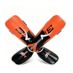 BN Thickened Combat Leg Guards, Adult Muay Thai Shin Pads, Kids Taekwondo Training Integrated Calf Protective Gear