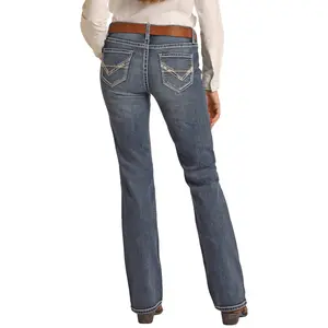 Rock & Roll Denim® Women's Cowhide Aplique Riding Jeans RRWD4RRZPN