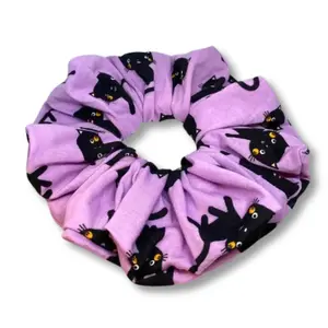 Purple Kitty Cat Scrunchie