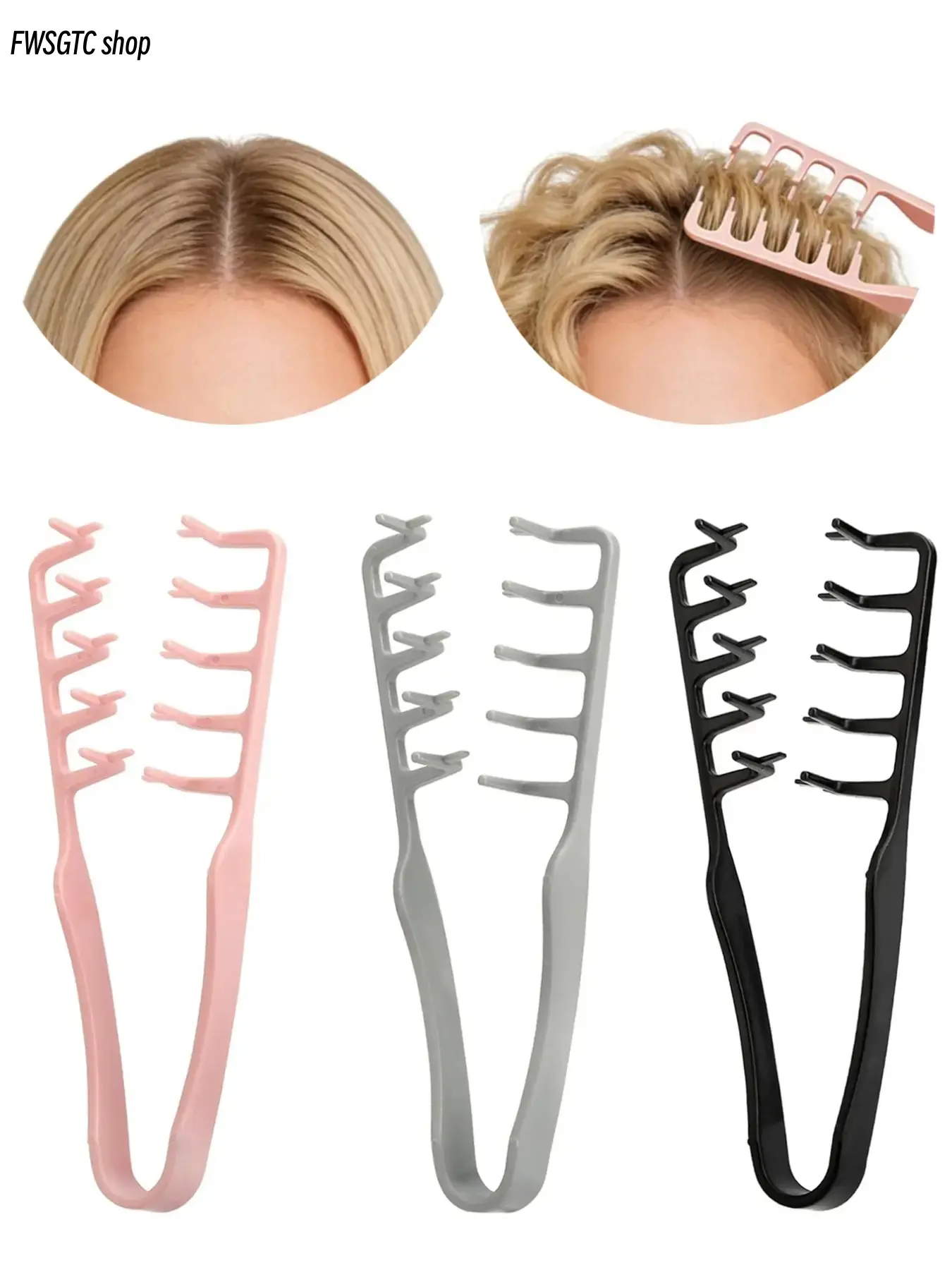 This 3-piece comb set adopts a practical wide-tooth design for daily hair styling. It easily lifts hair roots, creates fluffy volume and trims bangs and hair parts, a handy tool to shape diverse hairstyles.