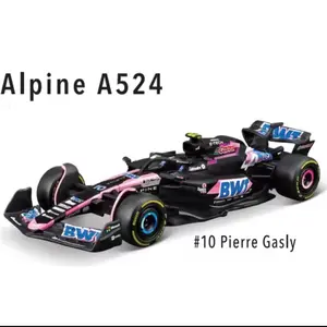 Nuevo 2024 Bburago F1 1:43 Bwt Alpine A524 dos colores azul rosa aleación miniatura modelo fundido a presión # 10 # Regalo de juguetes modelo de coche de fórmula 31