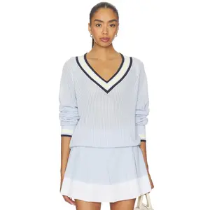 Varley Maurice V-neck Sweater in Xenon Blue