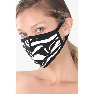 3 PACK Washable Cotton MASK With Filter Pocket Zebra