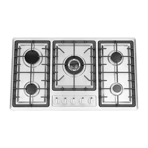 5-Burner Built-in & Countertop Gas Stove NG 3.3KW For Home Restaurant Hotel Commercial Kitchen Use