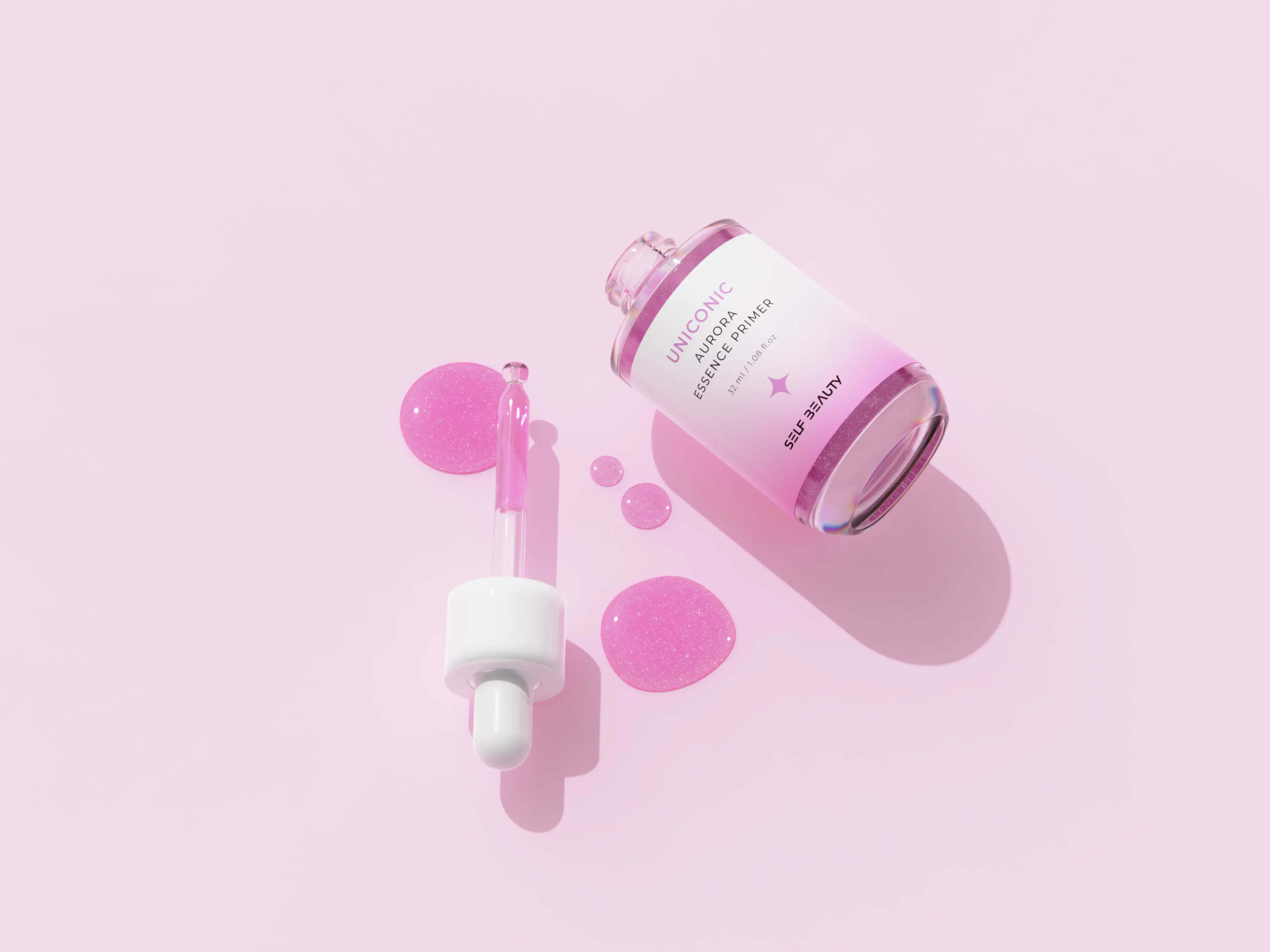 [Official] SelfBeauty UNICONIC Aurora Essence Primer - Korean Radiant Serum Primer with 2% Niacinamide 1.08 oz