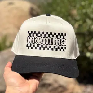 Momma smiley hat, Snapback Hat, Embroidered Hat, Trendy Trucker Hat,