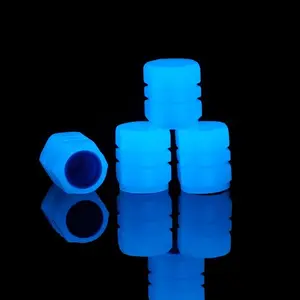 Tire Valve Cap Set, 4-Piece Fluorescent Luminous Air Cap Covers, Universal Bicycle Valve Caps, Waterproof Luminous For Vehicle, Car Tires, Bicycle Tires, Motorcycle Tire Valve Caps, Car Accessories, Car Parts