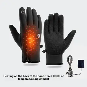 winter guantes shop tlitok Back of hand heating USB heating gloves outdoor skiing riding thickened electric heating gloves waterproof warm gloves  manufacturer Hand Cover Hand Protector