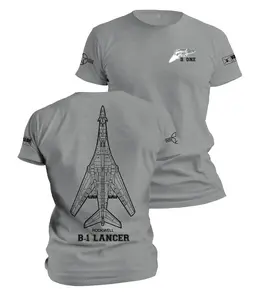 B-1 Lancer Bomber Jet Unisex Short Sleeve T-Shirt in Sport Gray