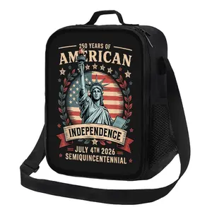 America 250th Anniversary Lunch Bag 4th Of July Casual Street Style Lunch Box for Everyday Use