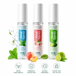 3PCS Crystal Breath Spray | Instant Fresh Breath | Peach Mint Lime Portable Oral Spray
