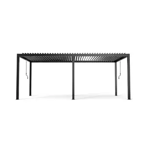 [10x19FT] Rectangle Alora Modern Sturdy Aluminium Frame Outdoor Pergola, Steel Louvers, All-Weather Durable Metal Shade Covering, Adjustable Sun Protection for Backyard Outdoor Patio BBQs (SAK32691)