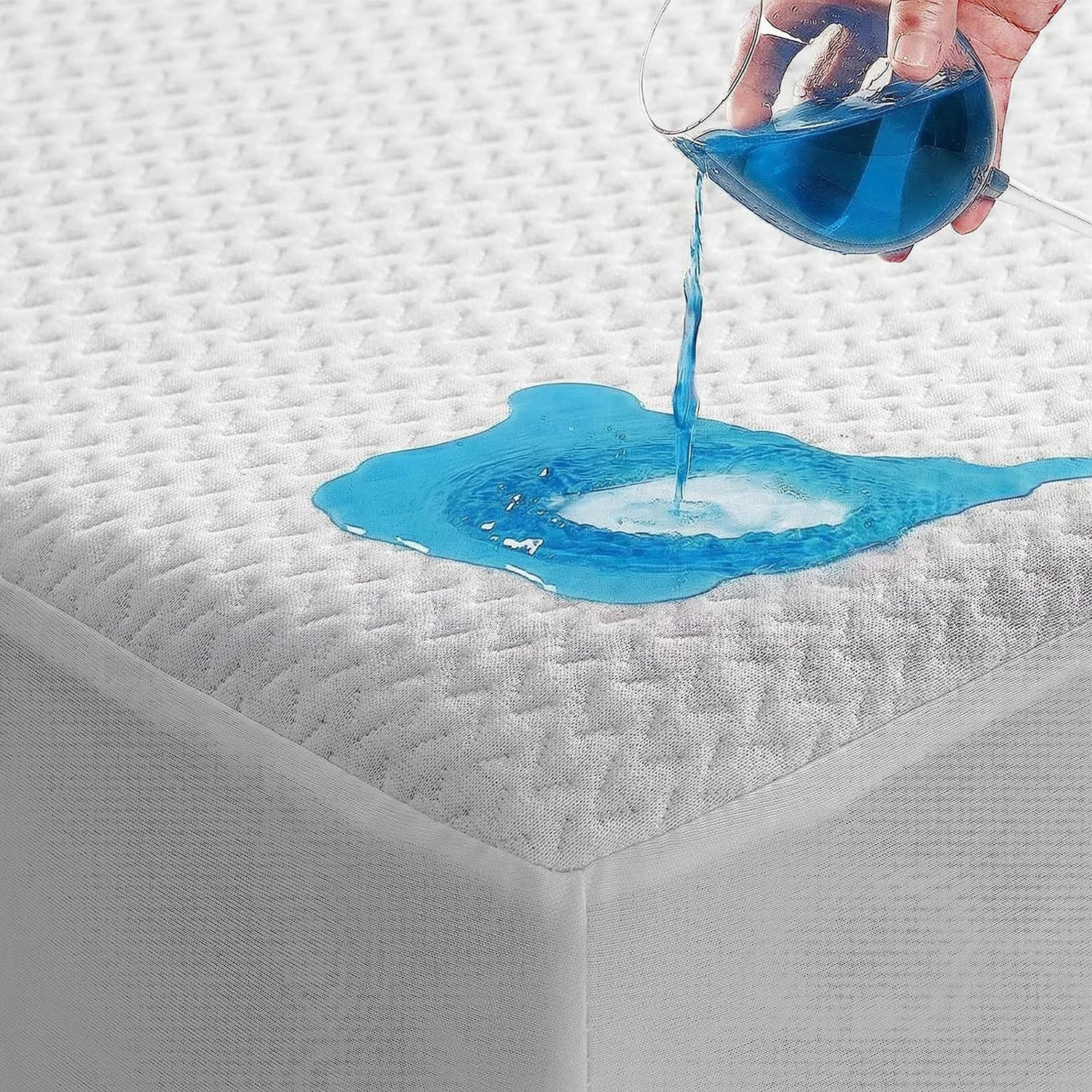 【TASTELIFE】Waterproof Mattress Protector, 3D Air Fabric Cooling King Bed Mattress Protector, Breathable Fitted Mattress Cover with Deep Pocket, Fits 8 to 21 Inch Mattress