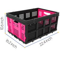 60L Portable Collapsible Storage Crate (Pink)