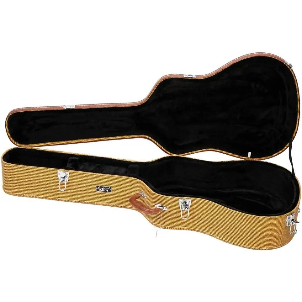 GLARRY 41" Acoustic Dreadnought Guitar Hardshell Case, Durable Microgroove Flat Design, with Sturdy Lock Latches