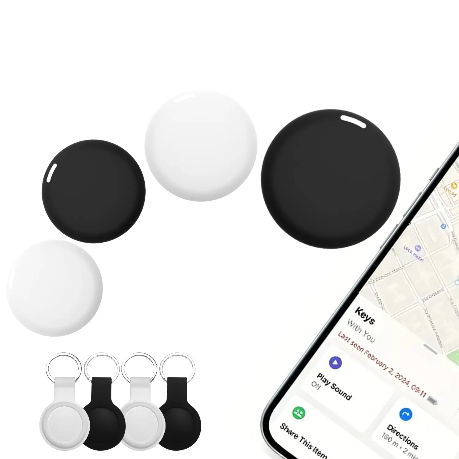 Airtag Holder Air Tag Case with Keychain, Anti-Scratch Design for Apple Airtags, Durable Accessory for GPS Item Finder Trackers