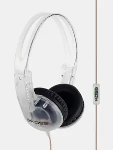 CL-5i Clear Transparent On-Ear Headphone, Retro, 90s Style, In-Line Microphone with Remote