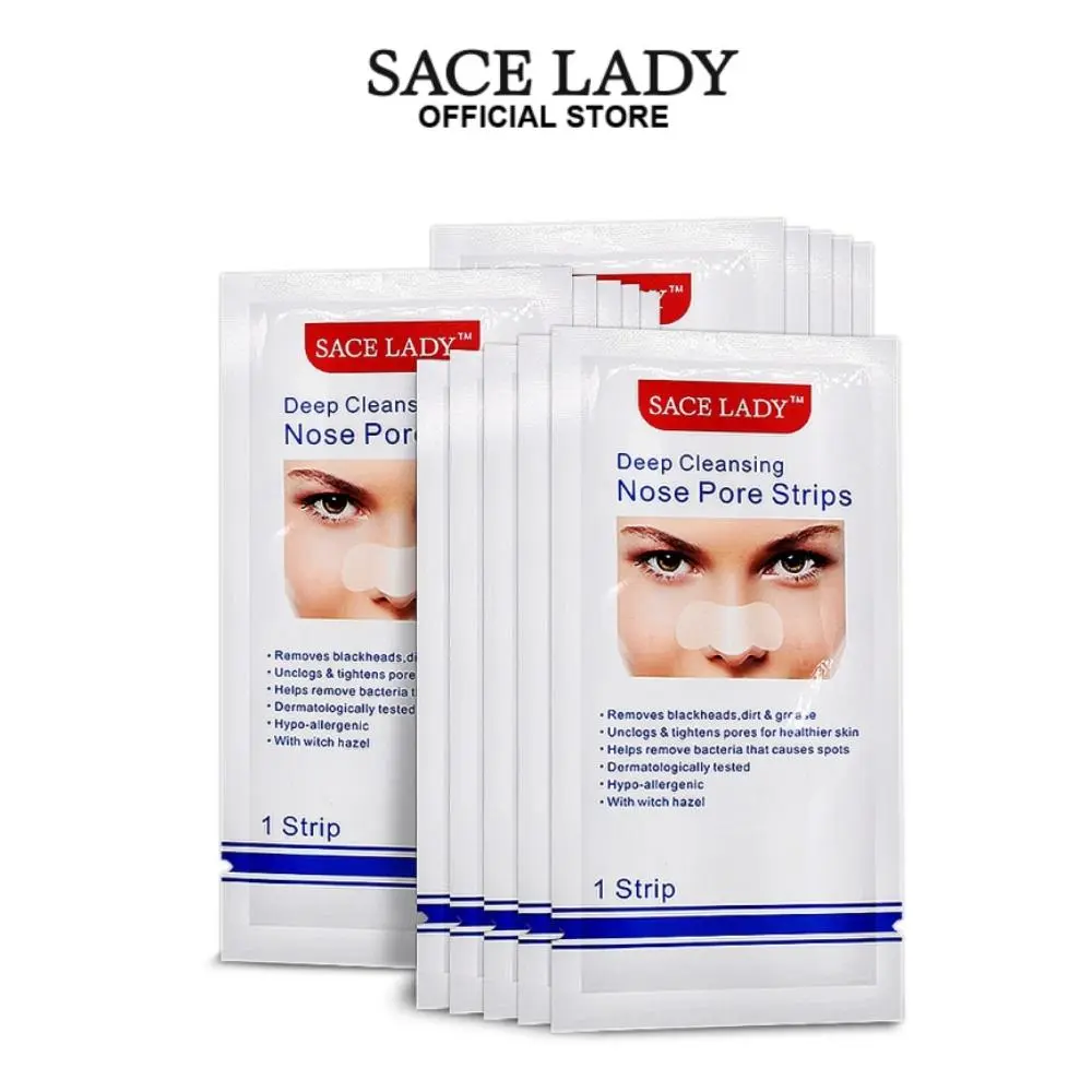 SACE LADY 24Pcs Deep Cleansing Nose Strips Blackhead Remover Clean Nose Pore Facial Peel Off Nose Masks Skincare