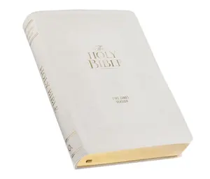 KJV Holy Bible, Giant Print Standard Size Red Letter Edition, Thumb Index Tabs & Ribbon Marker, King James Version, Vegan Leather, White Floral, 14 pt. Type (KJV Standard GP Editions) Imitation Leather – Large Print, July 1, 2024