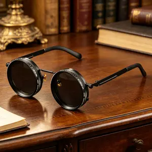Polarized Round Sunglasses ND9 Adjustable Dimming Men Women Retro Punk Men's Fishing Eyeglasses Outdoor Shades UV400,summervibes
