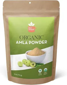Amla Powder-100 Pure USDA Organic Amla Powder for Hair & Beverages-4 oz. Edible Dietary Fitness Supplement Seed Optimum Healthcare