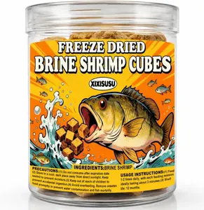 Brine Shrimp Cubes 1.7 oz | Slow Sinking Fish Food for Freshwater & Saltwater Aquariums | Nutrition for Bettas, Angelfish, Goldfish & Bottom Feeders (1.7 oz)