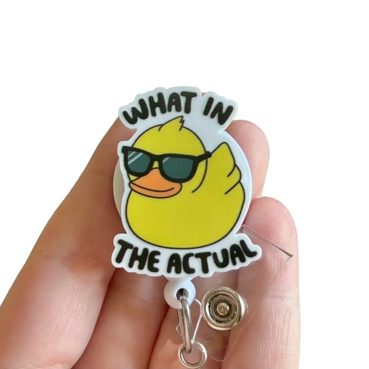 Glitter My Badge Funny sarcastic duck badge reel for nurse and hospital workers. Badge clip Badge pull - Retractable swivel clip with a 360 rotation. Great gift for coworker. Healthcare