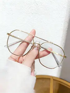 Unisex Fashion Classic Pilot Frame Glasses, Trendy Casual Glasses, Eyeglass Frames, Elegant Decorative Eyewear for Daily Wear, All Seasons, Versatile Style