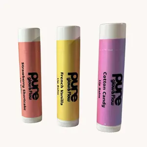 Pure Glow & Flow Lip Balm - Ultra-Hydrating with Sweet Almond & Olive Oil, Vitamin C & E, Non-Waxy Texture for All-Day Softness