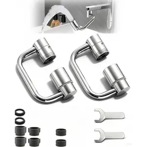 2026 Upgraded Universal Sink Faucet Extender 1080° Rotating U Shaped 360° Aerator with Upward Mist 4 Water Modes for Bathroom Kitchen Silver filter