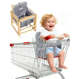 Shopping Cart Cover for Baby Girl and Boy, Cotton High Chair Cover for Restaurant, Padded Grocery Cart Seat Cover for Infant & Toddler, Reversible, Machine Washable (Dark Grey)