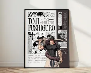 Toji Fushiguro Jujutsu Kaisen Anime Manga Poster Art Print, Vintage Minimalist Japanese Wall Decor Artwork (Unframed, Print Only) (No Frame)