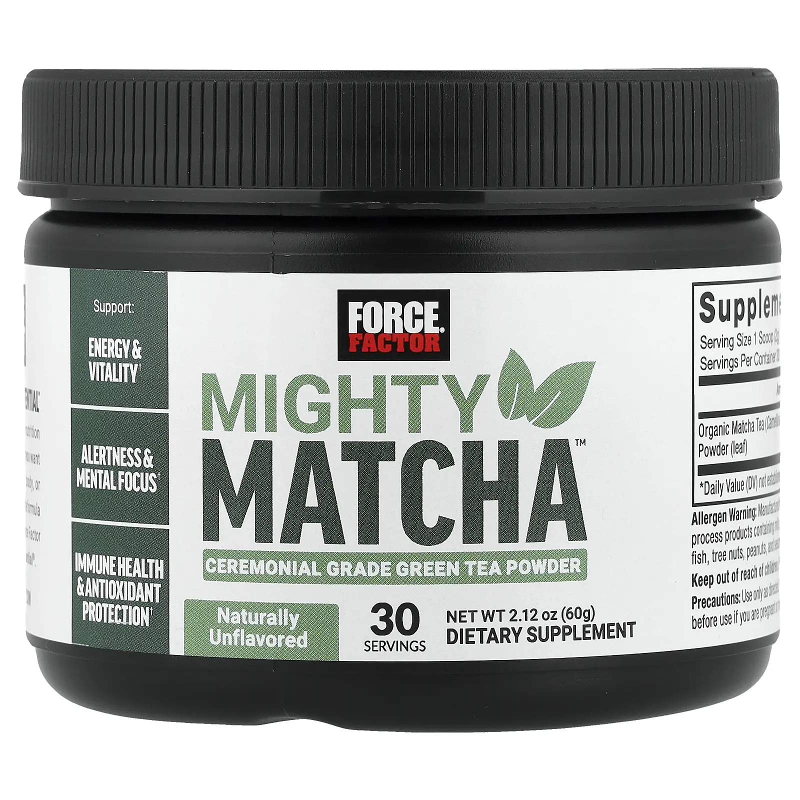 Force Factor Mighty Matcha™, Unflavored, 2.12 oz (60 g)