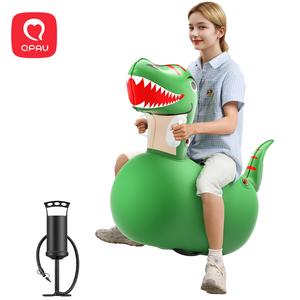 QPAU 1/2 PCS Bouncy Animal Hopper Toys - Large for 5+, Inflatable Ride-On Jumping Bouncer with Hand Pump, Heavy Duty Giant Bouncy Pal, 220lbs Load Capacity, Indoor & Outdoor Energy Release Toy for Kids Adults