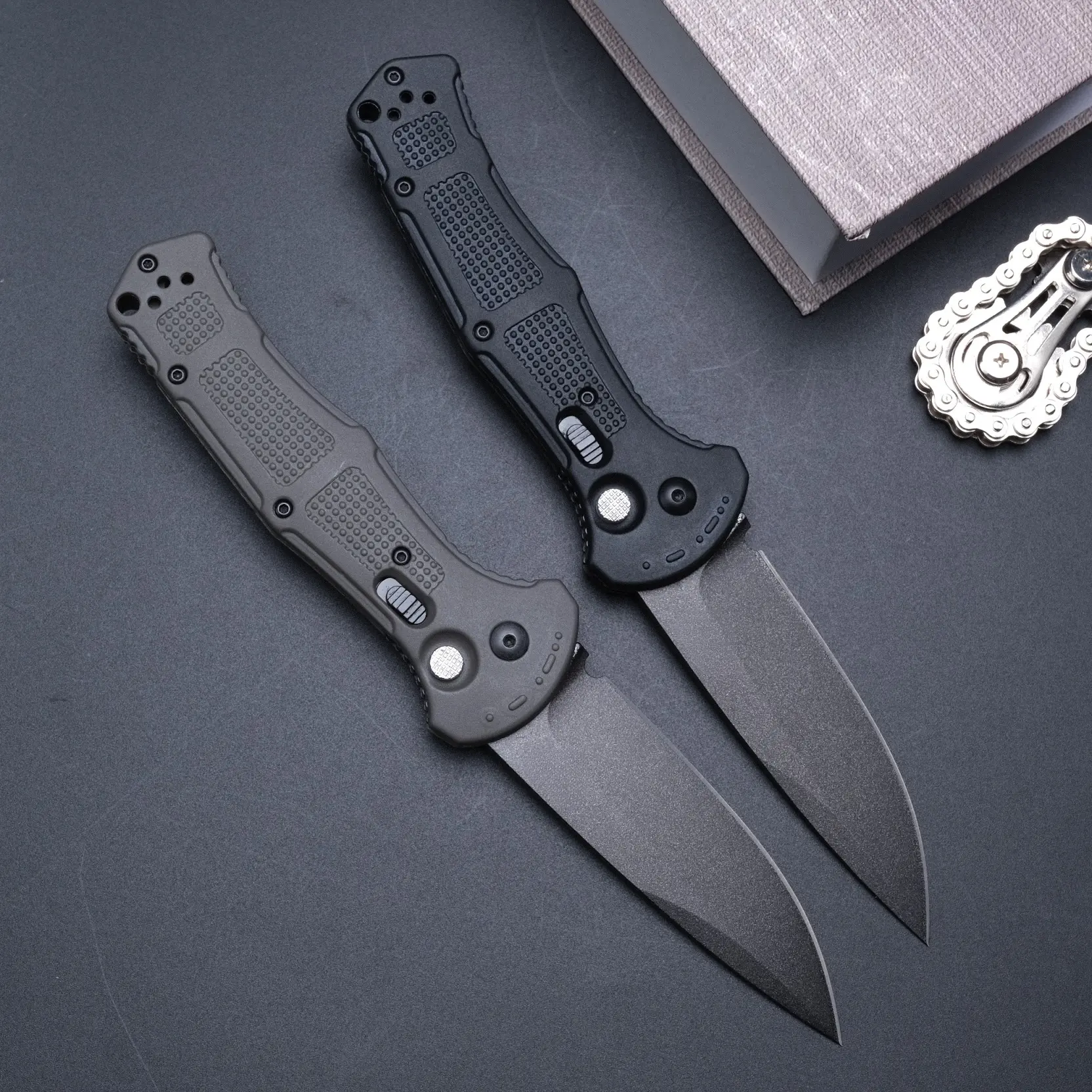 9070 portable folding knife, PVC handle, D2 high hardness corrosion-resistant steel, outdoor camping, fishing, driving EDC tool, portable tool, best gift.