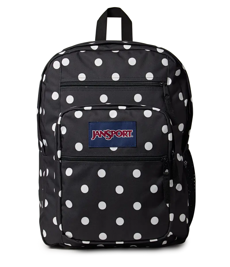 JanSport Big Student School Laptop Backpack, 34L, 15-Inch Laptop Sleeve, Water Bottle Pocket, Recycled Polyester, Spot On Black