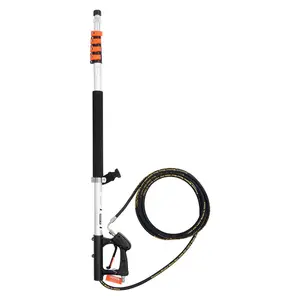 Pressure Washer Telescoping Wand, 18 ft, 4000 psi, Telescopic Spray Wand with Power Washer Extension Wands, Gutter Cleaner, Brush Head, 5 Spray Nozzle Tips, Adapter and Adjustable Support Belt