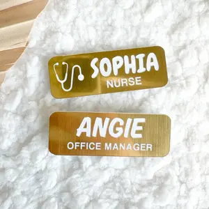 Acrylic Gold Name Tag