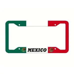 Mexico Mexican Flag Metal License Plate Frame Car Accessories