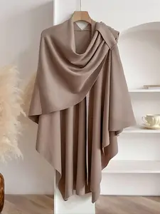 Women's Solid Color Cross Front Shawl, Casual Versatile Scarf for Daily Wear, Fashion Modern Accessories for Women & Girls