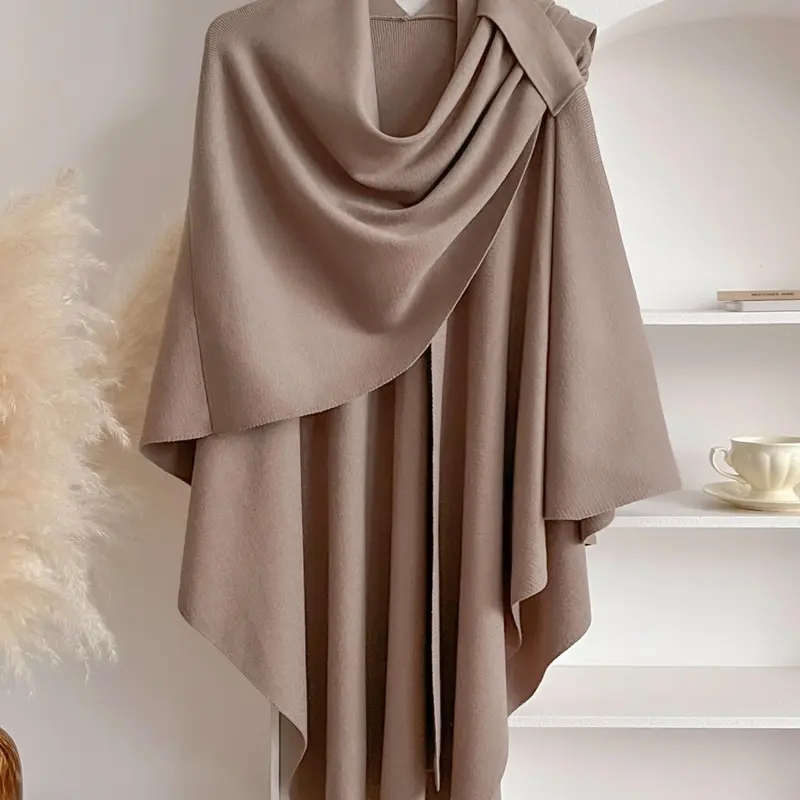 Women's Solid Color Cross Front Wrap Shawl, Casual Modest Versatile Scarf for Daily Wear, Fashion Modern Modesty Accessories for Women & Girls