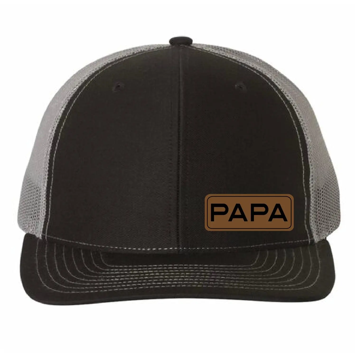 Papa Vegan Leather Patch Cap, Richardson 112, Richardson Hat, Dad Hat, Dad Gift, Dad Birthday Gift, Richardson Cap, Leather Richardson